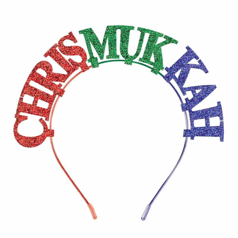 festive glitter headband for chrismukkah