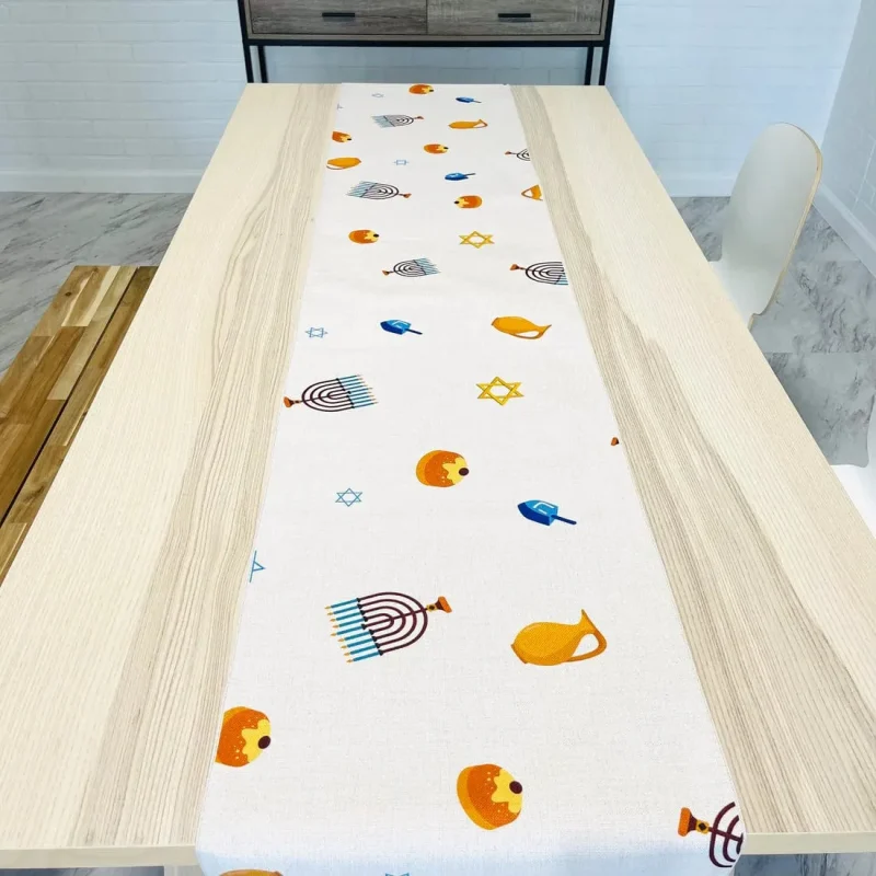 festive hanukkah confetti table runner