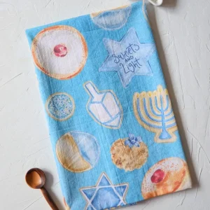 festive hanukkah cookie tea towel perfect for holiday cheer