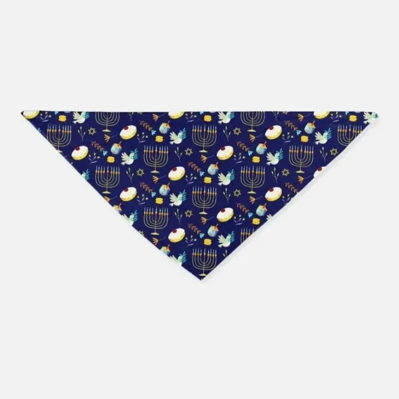 festive hanukkah pet bandana