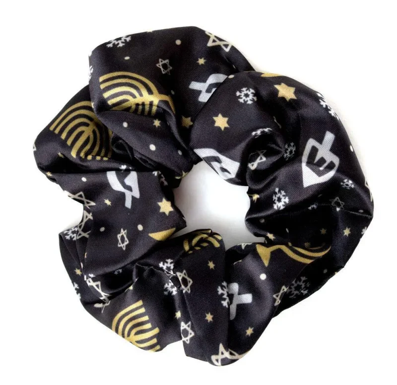 festive hanukkah scrunchie perfect gift