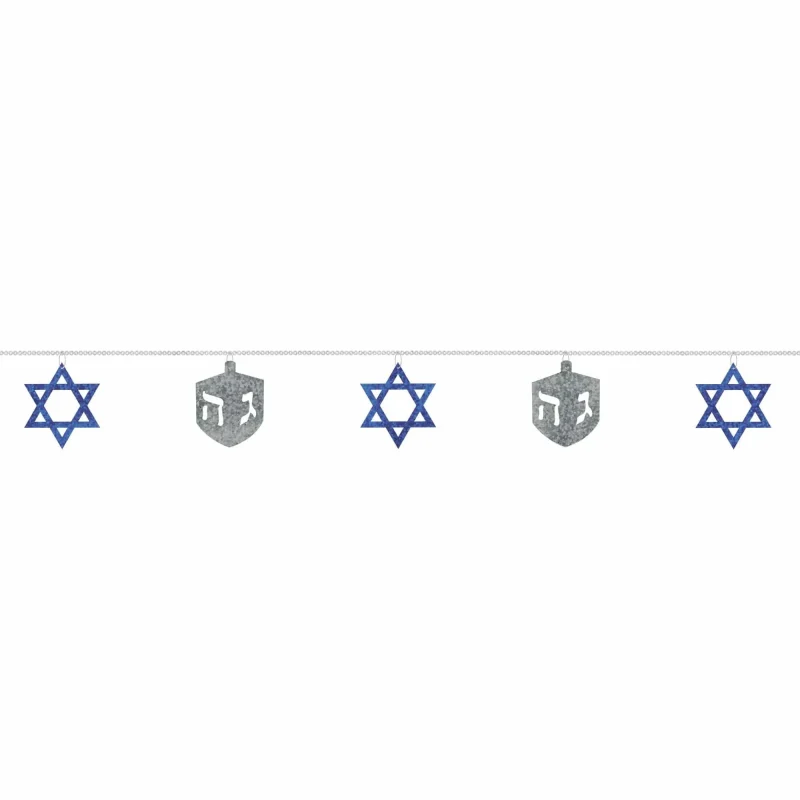 festive hanukkah sequin ring garland for home decor