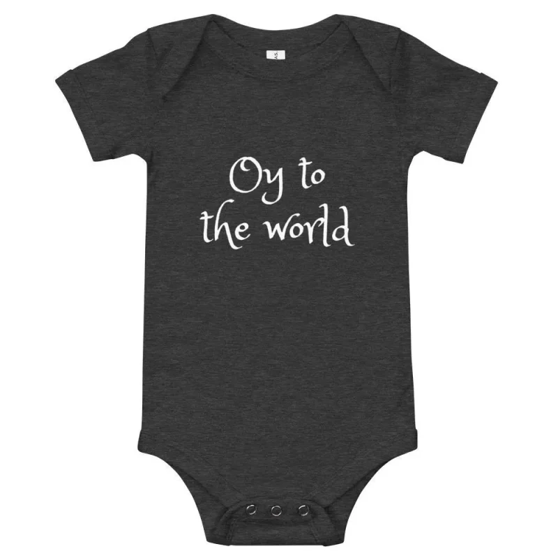 festive oy to the world baby onesie holiday fun