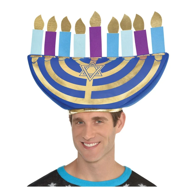 foam menorah hat festive holiday headwear