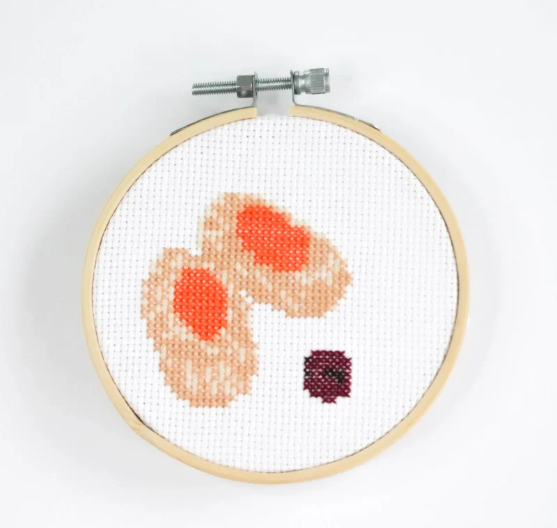 gefilte fish cross stitch kit