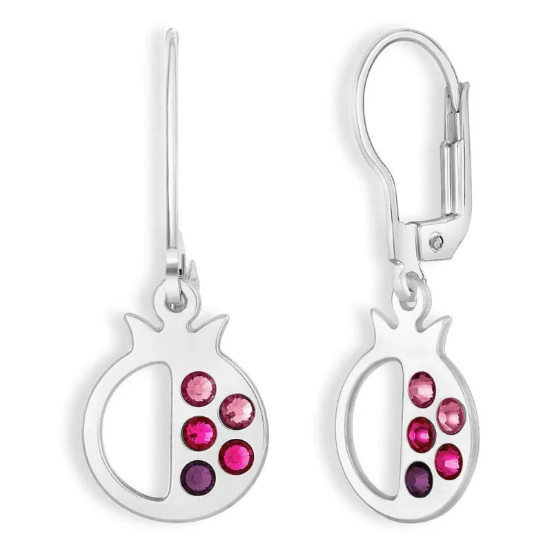 glamorous purple pomegranate earrings