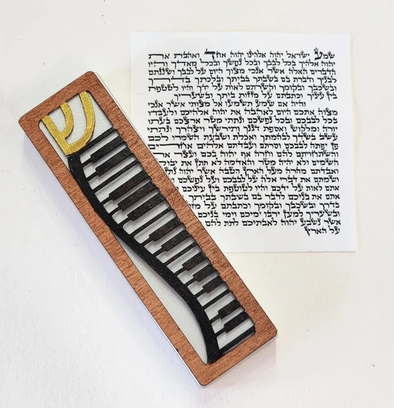 glenn grubard piano keys mezuzah black or gold shin