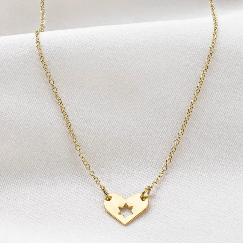 gold israel heart necklace 20 donated