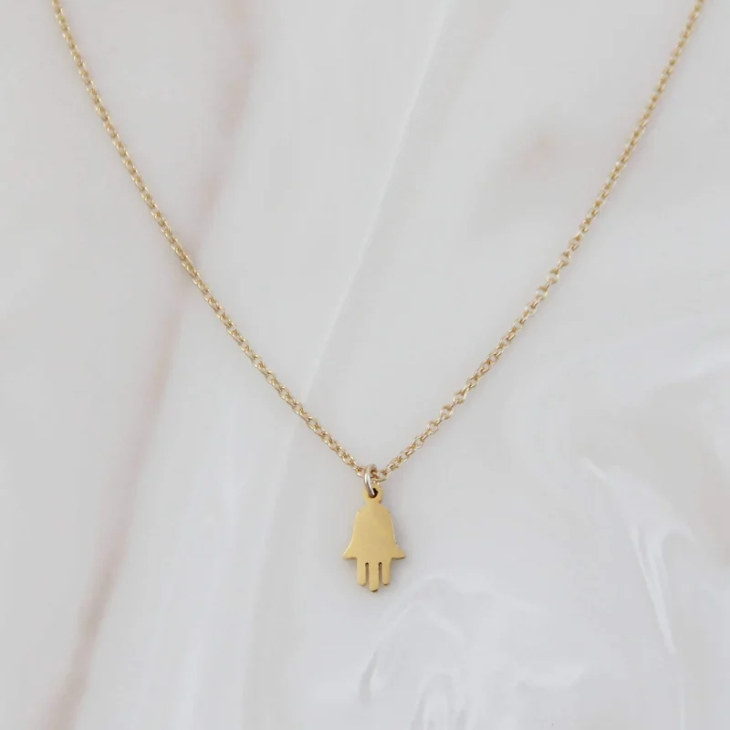 gold or silver tiny hamsa necklace