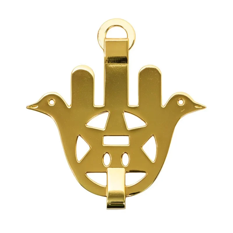 gold shalom doves hamsa wall decor