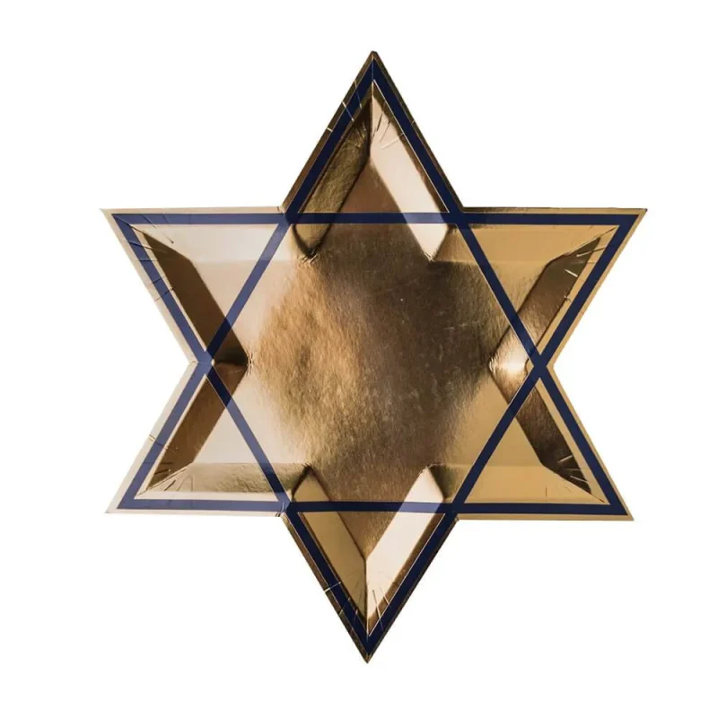 gold star of david disposable plates set of 8