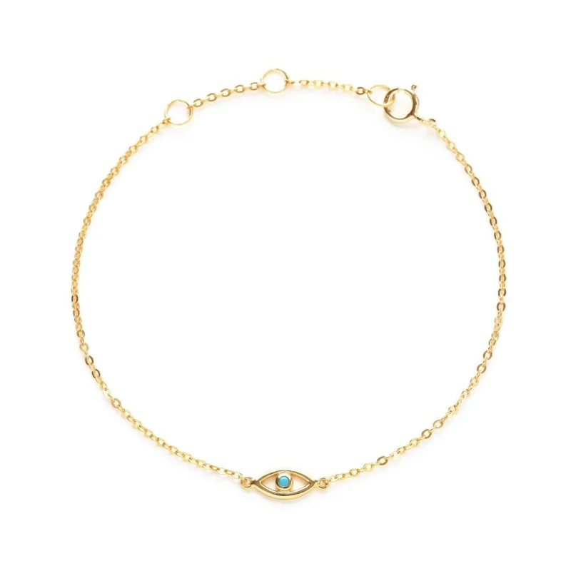 gold turquoise evil eye bracelet