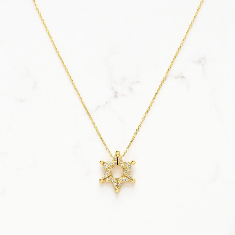 gold vermeil star of david butterfly necklace