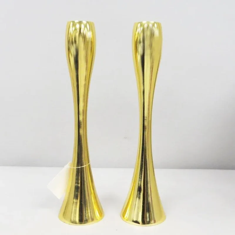 goldtone modern shabbat candlesticks