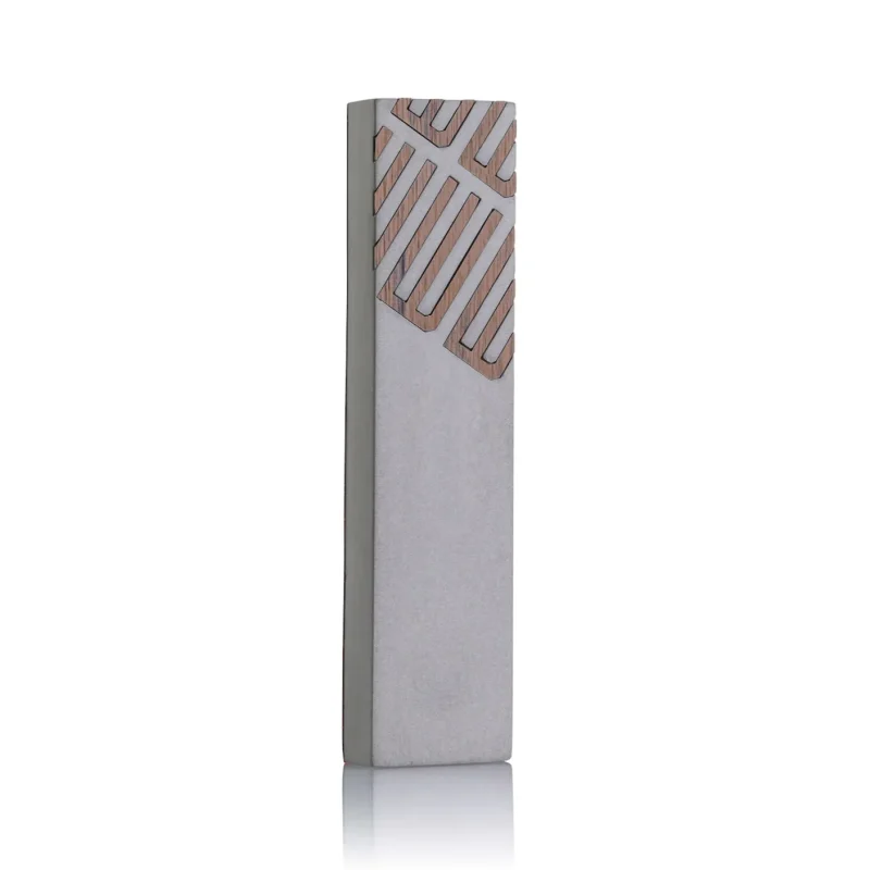 gray cement wood mezuzah by israel museum