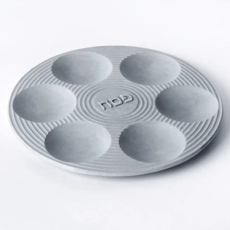 gray concrete seder plate modern fine design