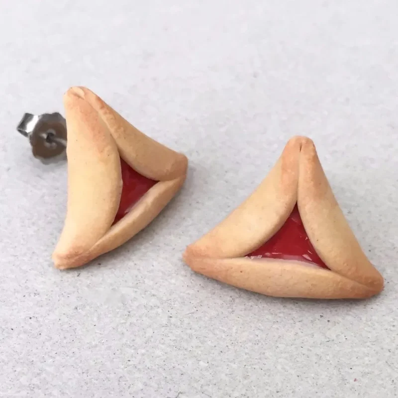 hamantaschen earrings for women