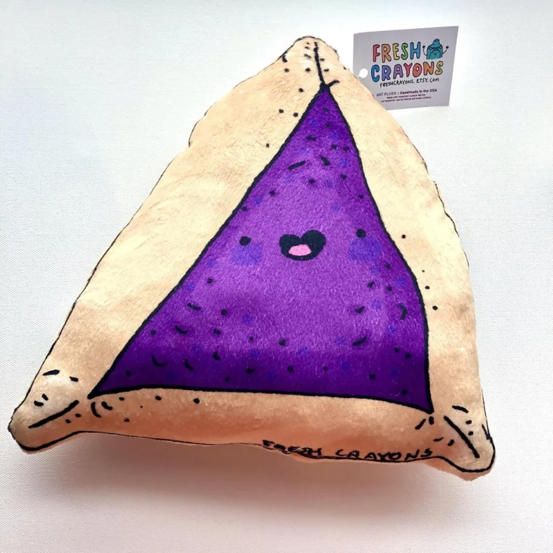 hamantaschen plush pillow by fresh crayons