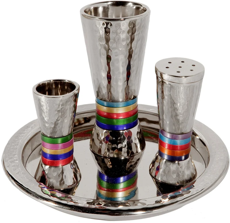 hammered multicolored havdalah set by yair emanuel scaled