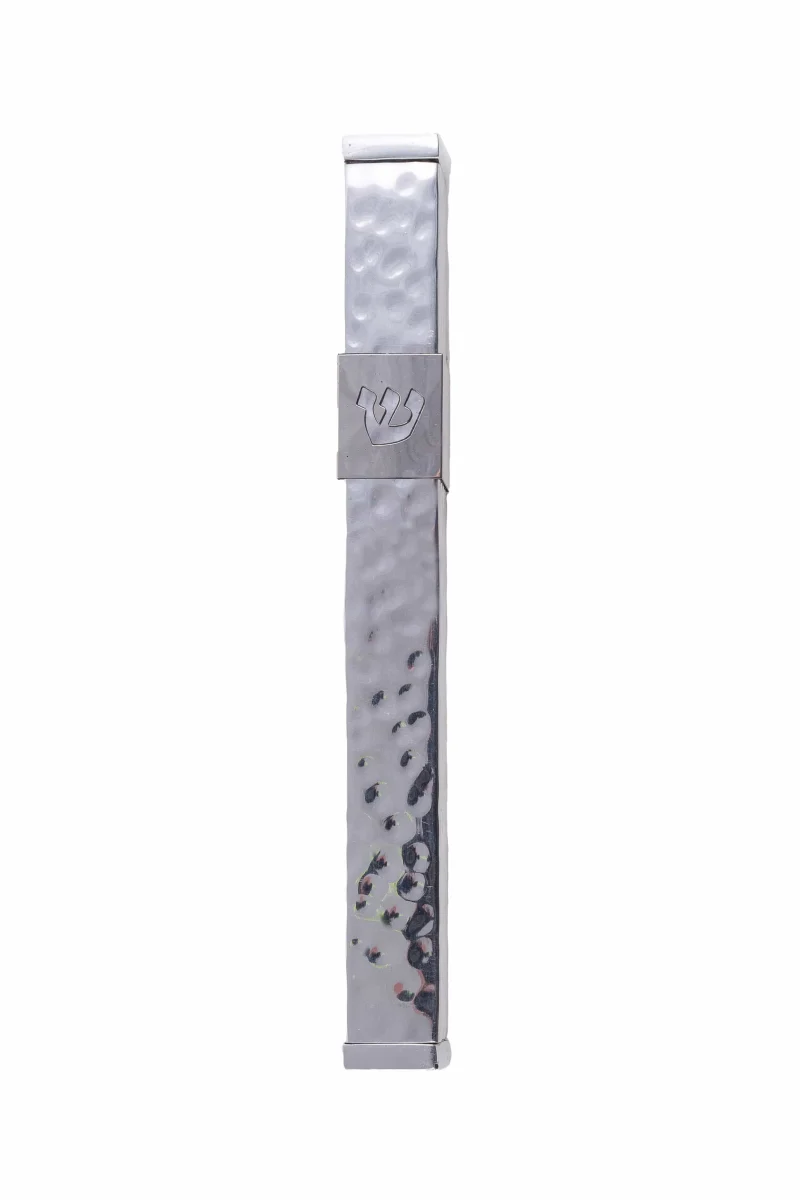 hammered stainless steel mezuzah by yair emanuel scaled