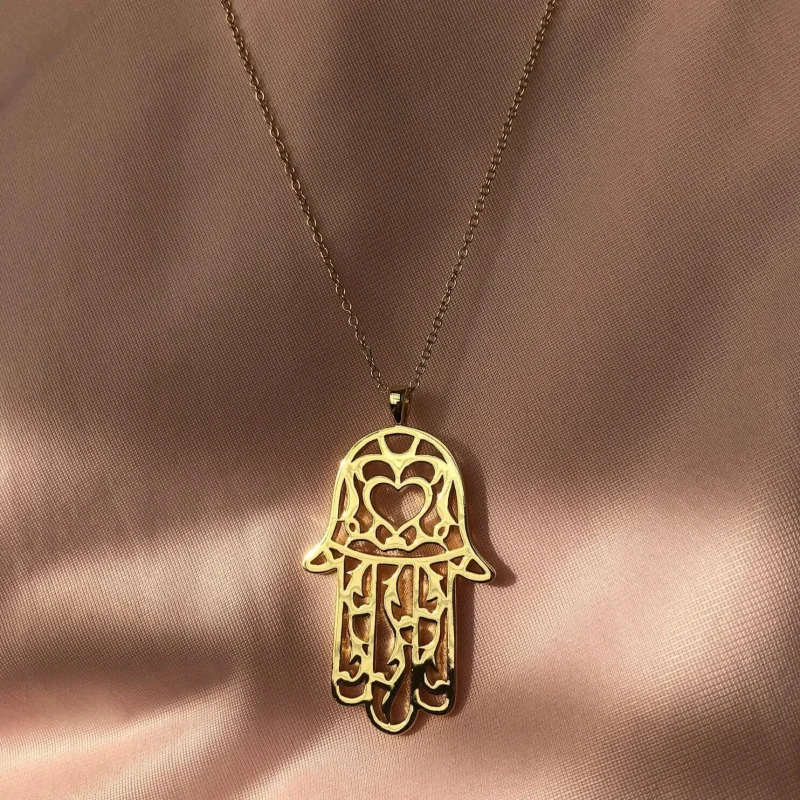 hamsa love necklace moroccan charm