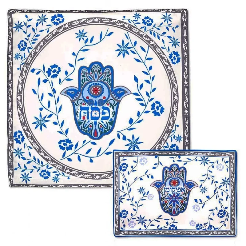 hamsa matzah cover afikomen bag set