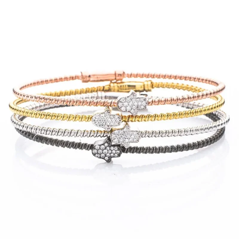 hamsa stacking cable bracelets stylish durable