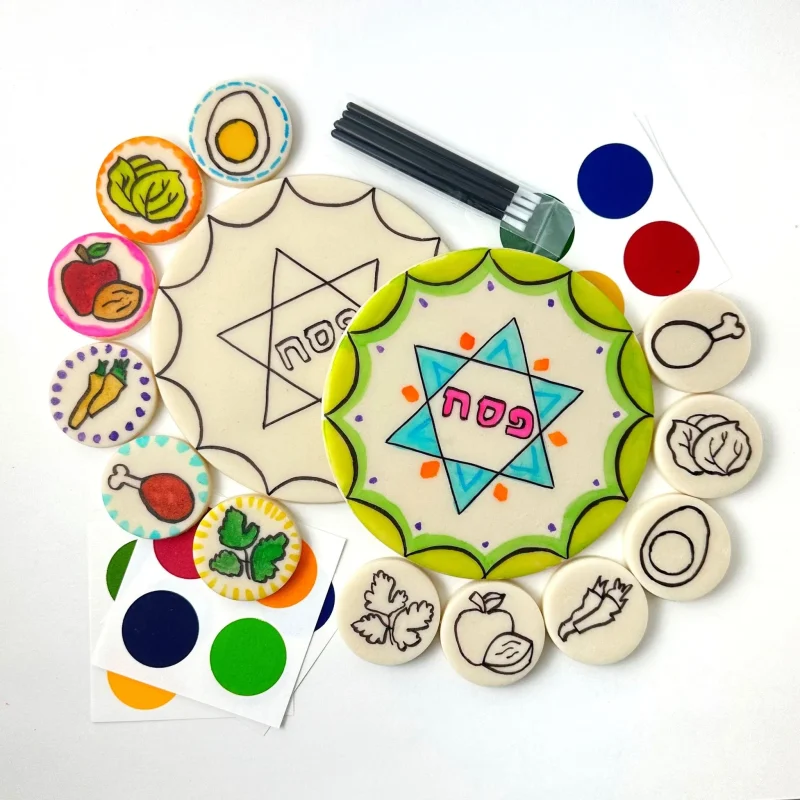 hand painted marzipan seder plate kit