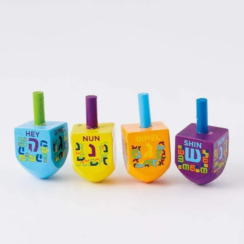 handcrafted mini painted wood dreidels