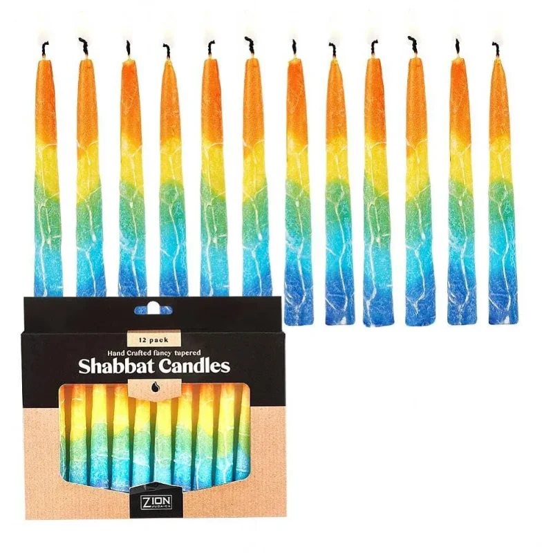 handmade sunburst shabbat candles