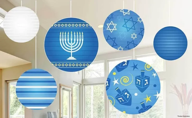 hanukkah ball lantern decoration set of 6