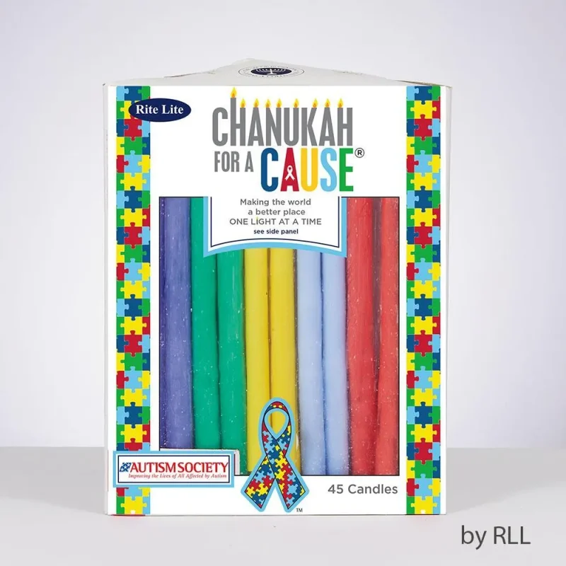 hanukkah candles for autism awareness