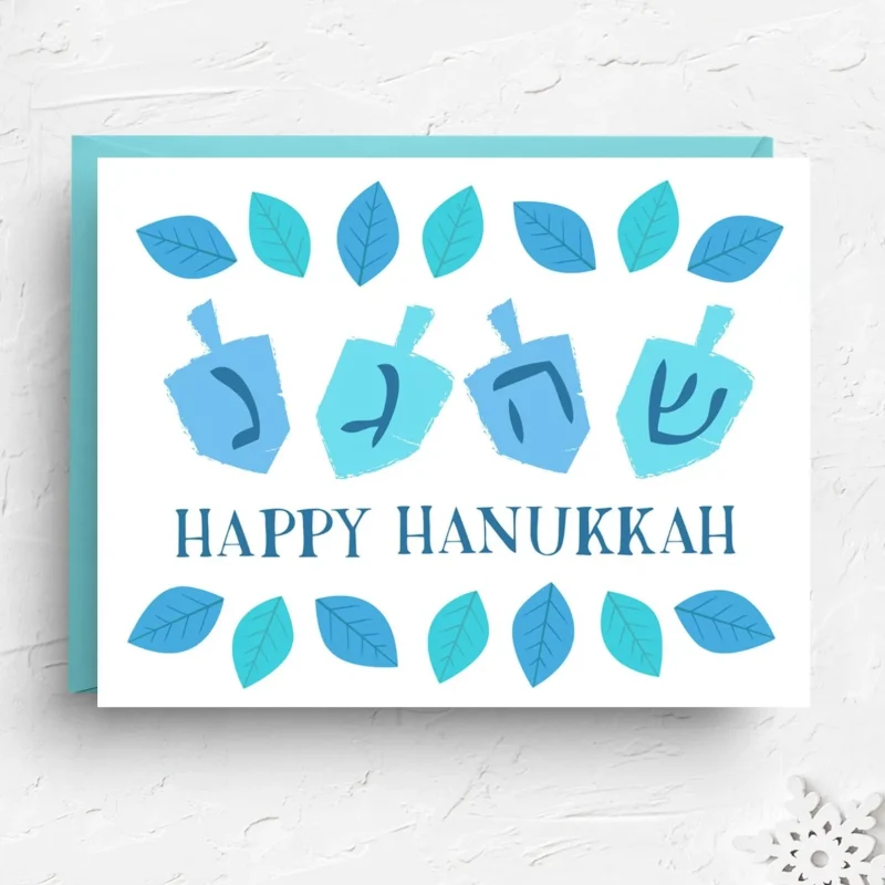 hanukkah dreidel cards 6 pack