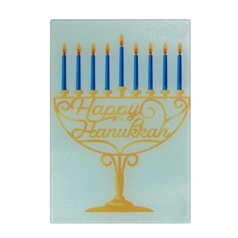 hanukkah glass menorah tray by barbara shaw