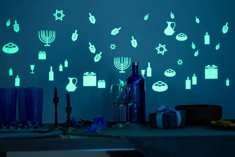 hanukkah gloplay decals set 27 pieces