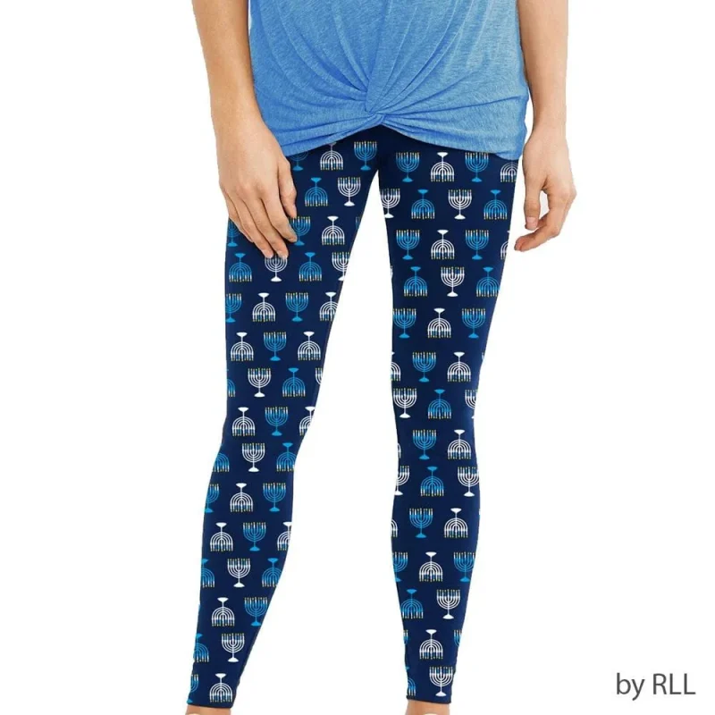 hanukkah menorah leggings for adults festive holiday wear