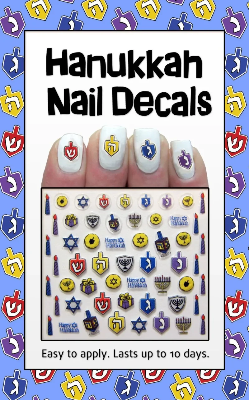 hanukkah nail decals for midrash manicures