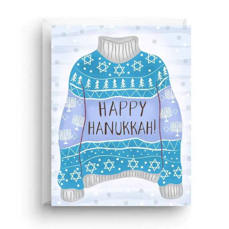 hanukkah ugly sweater greeting cards 6 pack