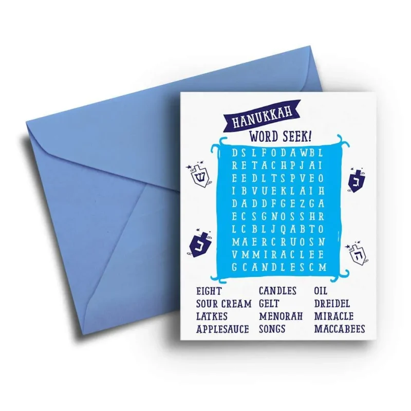 hanukkah word seek cards 8 pack