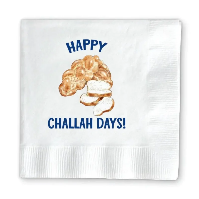 happy challah days cocktail napkins 20 pack