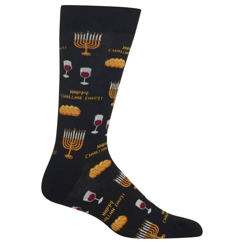 happy challah days men s crew socks