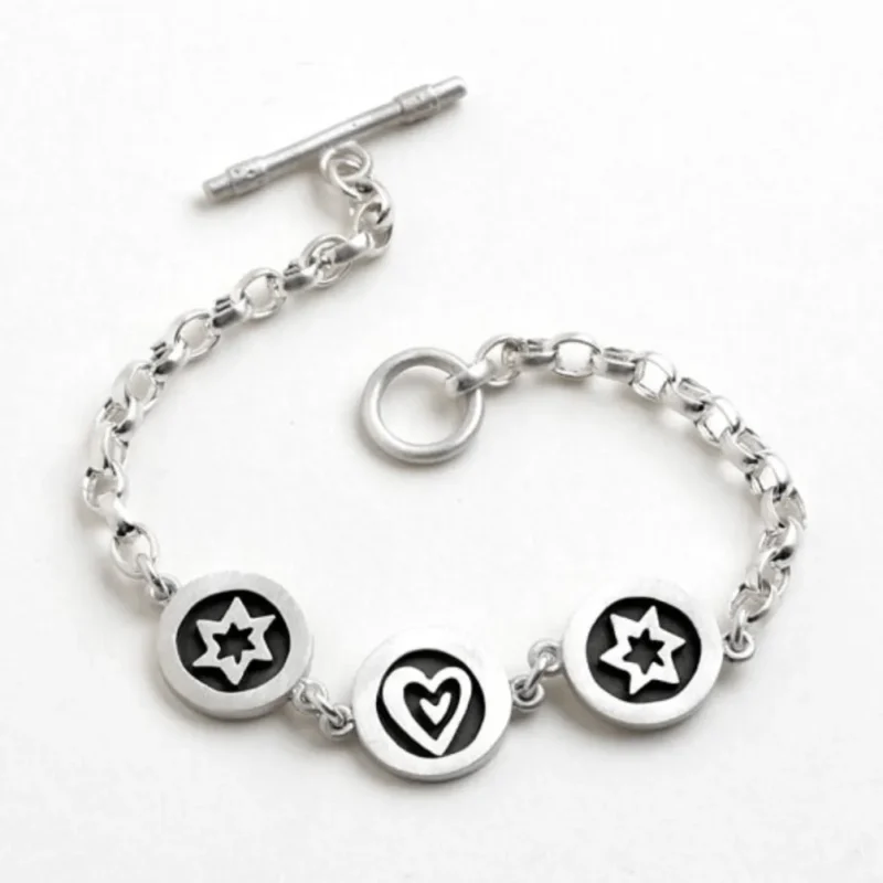 heart star of david vignette bracelet by emily rosenfeld