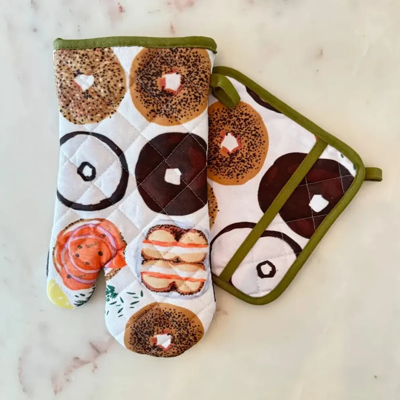 heat resistant bagel oven mitt pot holder set