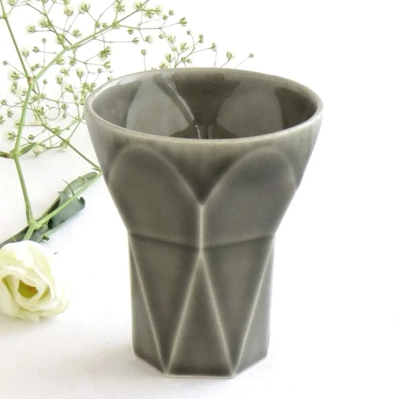 hexagon grey kiddush cup for shabbat