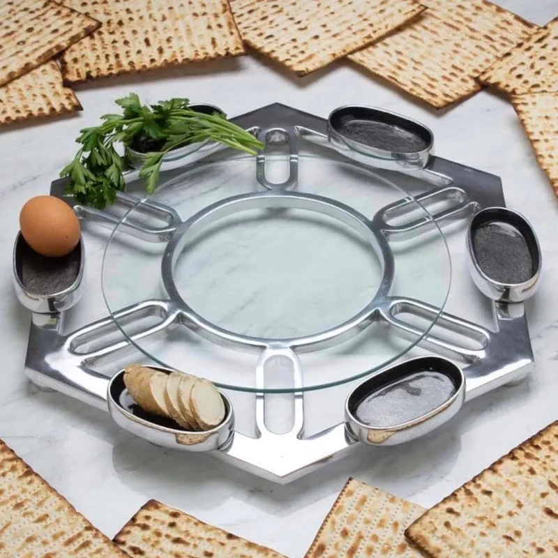 hexagon seder plate modern passover tableware