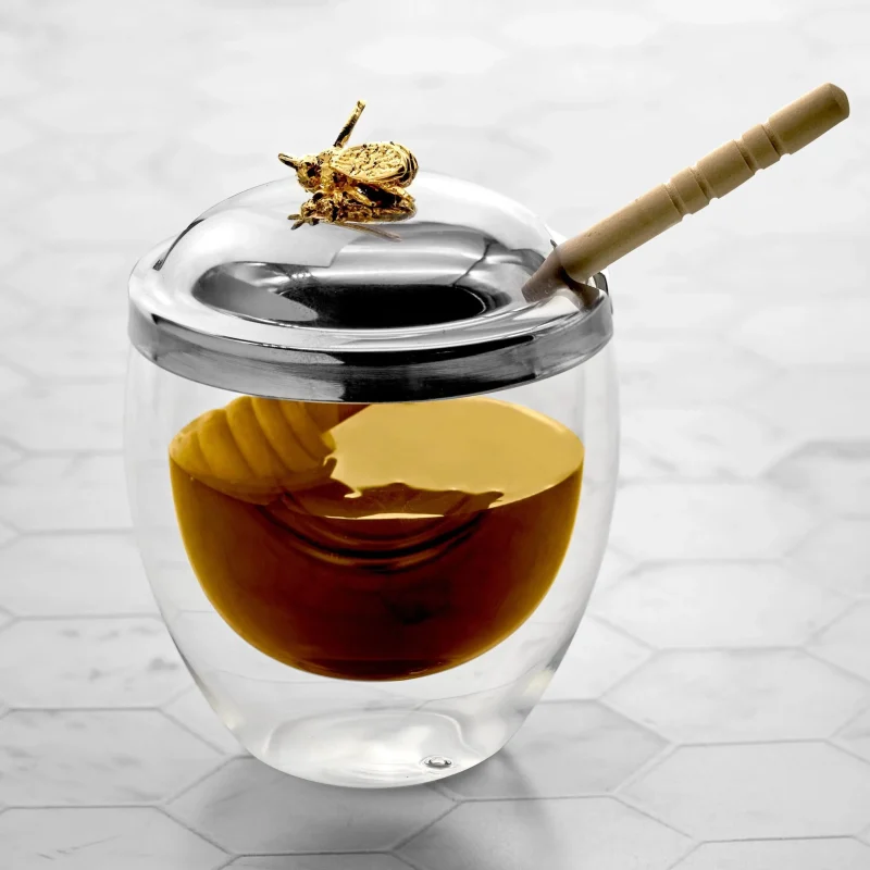 honey dish with double walls bee design scaled