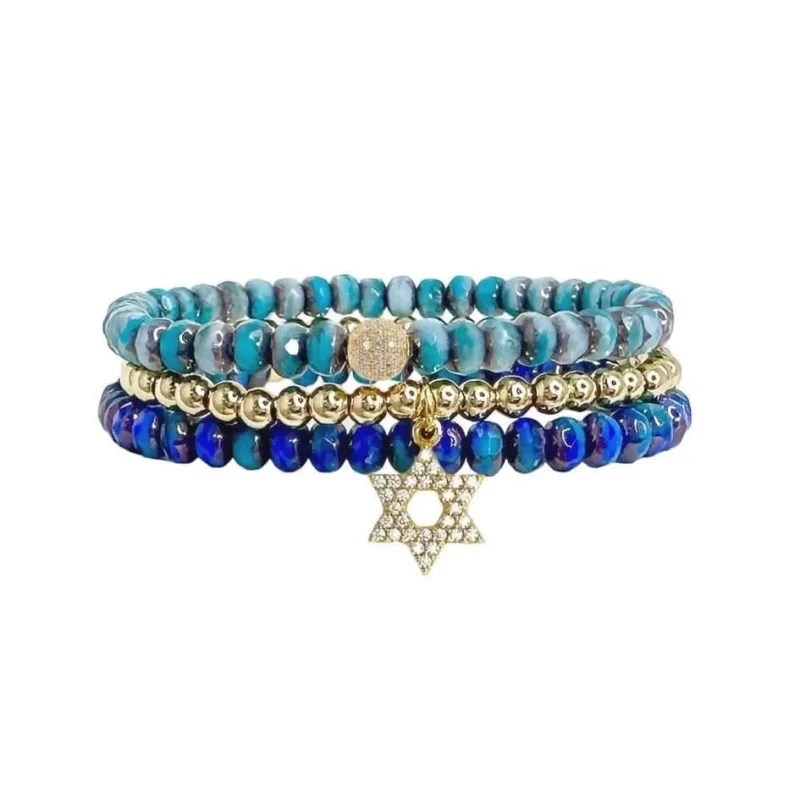 julie star of david stackable bracelet