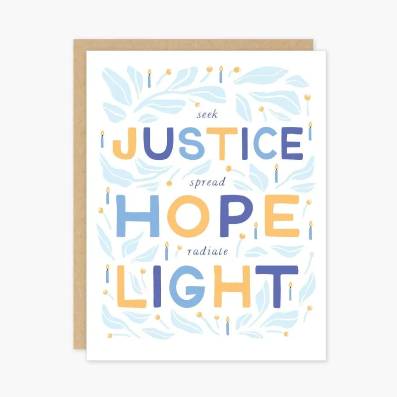 justice hanukkah cards 8 pack