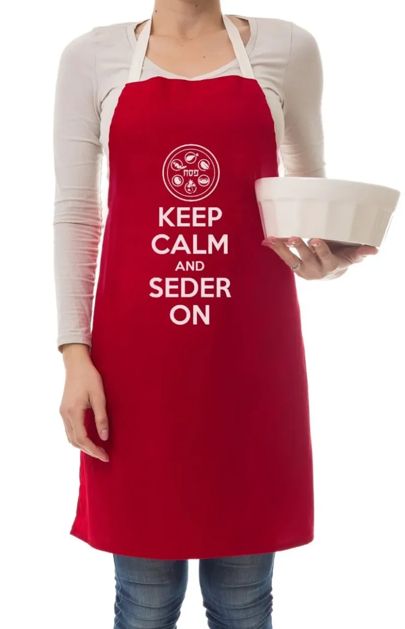 keep calm seder on passover apron