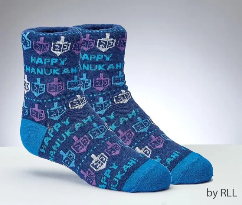 kids chanukah dreidel crew socks fun holiday gift